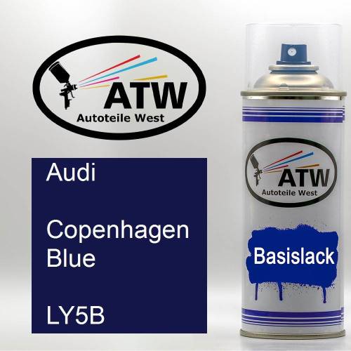 Audi, Copenhagen Blue, LY5B: 400ml Sprühdose, von ATW Autoteile West.